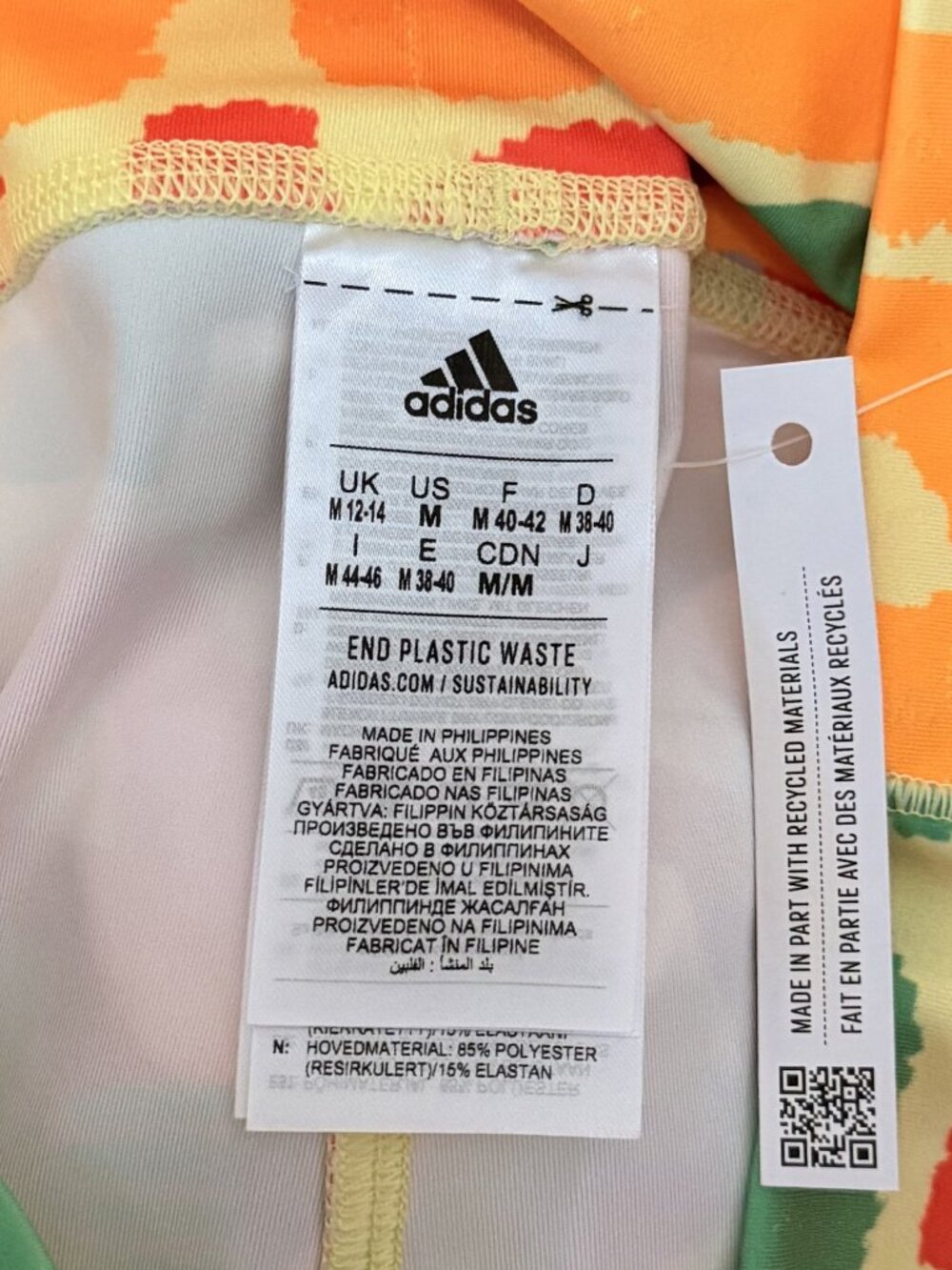 NWT Adidas FARM Rio Bike Shorts Pearl Citrine sz Medium Colorful Vibrant Collab - Picture 6 of 7